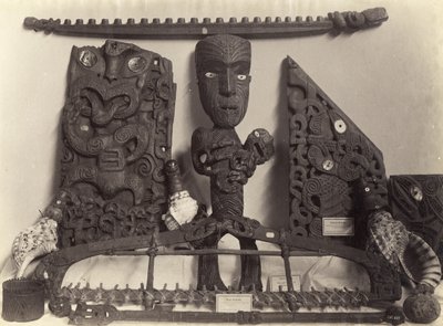 Artefacts in the Auckland Museum, c.1890 by Josiah Martin
